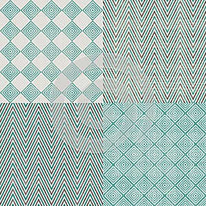 Set of retro abstract seamless background with fab