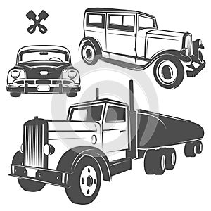 Set of retro cars for emblems,logo and labels .