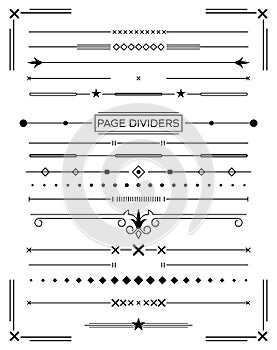 Set of Retro Decorative Page Dividers and Design Elements