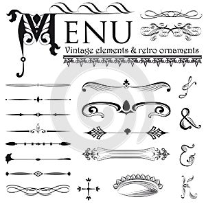 Set of retro design elements vector