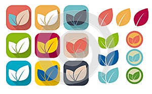 Set of retro eco icons.