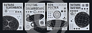 Set of retro futuristic flyers