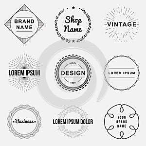 Set of retro vintage badges and label logo graphics