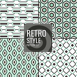 Set of retro vintage pattern - vector illustration