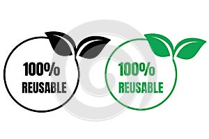 Set of 100% reusable stamp logo icon photo