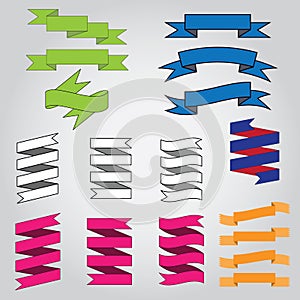 Set of ribbon baner icon