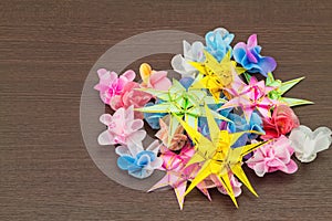 Set ribbon folded into a flower. Wrap coins by hand. I worked for the sacred(ordination ,matriculation ,initiation) in photo