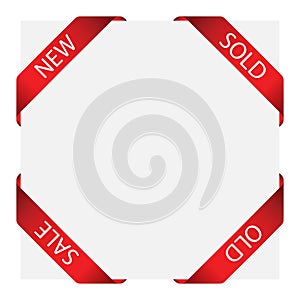 Set of ribbon labels