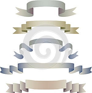 Set of ribbons in pastel colors