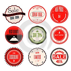 Set of Ribbons, Stickers, Labels. Vector.Set of Ribbons, Sticker