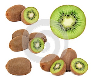 Set ripe kiwi (isolated)