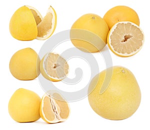 Set ripe pomelo (isolated)