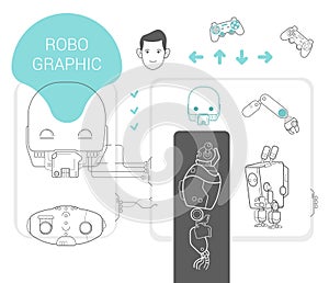 Set of robo graphic, technology photo