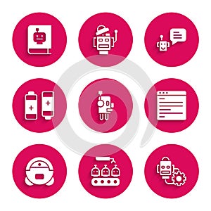 Set Robot, Industrial production of robots, setting, Computer api interface, vacuum cleaner, Battery, Bot and User