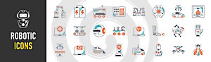 Set of robotics icons collection.