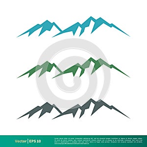 Set Rock Mountain Vector Icon Logo Template Illustration Design. Vector EPS 10.