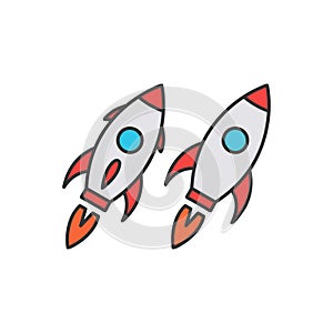 Set of rocket icon vector illustration. Startup symbol