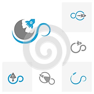 Set of Rocket Infinity logo icon vector template, Creative design, Symbol