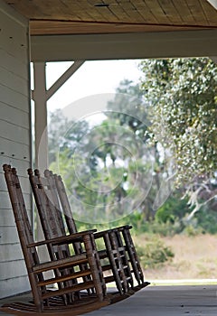 A set of rocking chairs