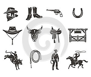 Set rodeo icons