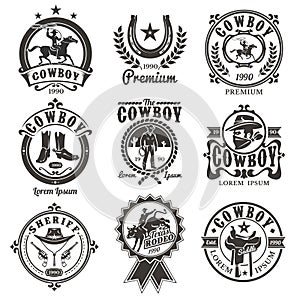 Set of rodeo logos