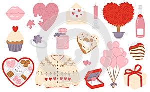 set romantic love icons
