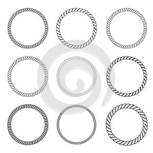 Set of rope frame in marine style.