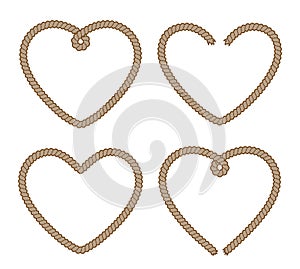 Set of rope heart brown frames