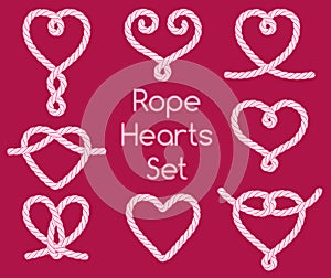 Set of rope hearts decorative knots