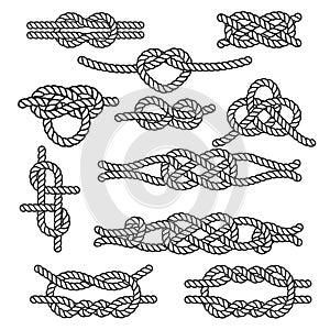 Set of rope knots