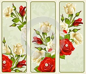 Set of Rose vertical banners