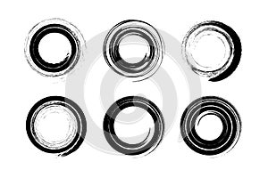 Set of Rotation Spiral Circular Design Elements. Abstract Swirl Icons