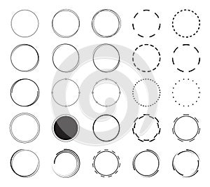 Set of round border background. Circles frames decoration elements design