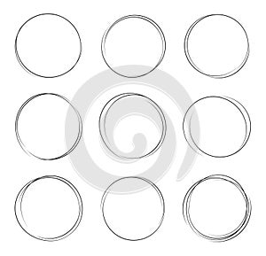 Set of round border background. Circles frames decoration elements design