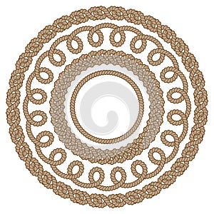 Set of round brown rope frames