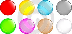 Set of round buttons