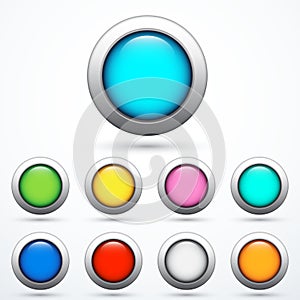 Set of round buttons