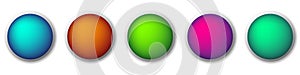 Set of round buttons with shadows. Vector illustration