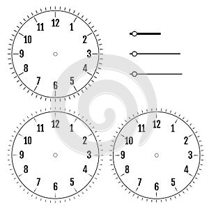 Set of round clock faces. Design for men. Blank display dial of