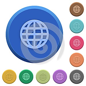 Embossed globe buttons