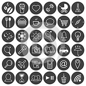 Set of round icons on the theme of lifestyle