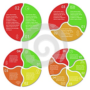 Set of round infographic diagram