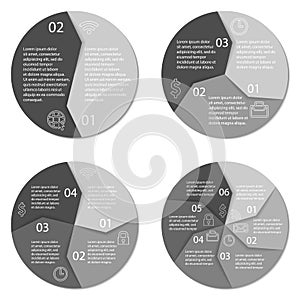 Set of round infographic diagram
