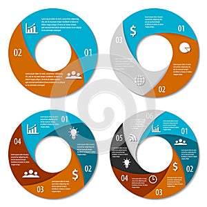 Set of round infographic diagram
