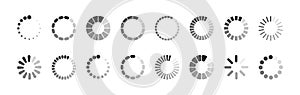 Set of round loading icons