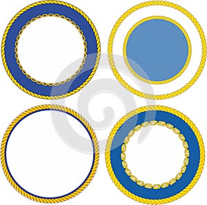 Set of round naval emblem crest templates