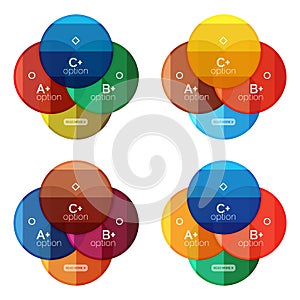 Set of round option diagram template for your data or options