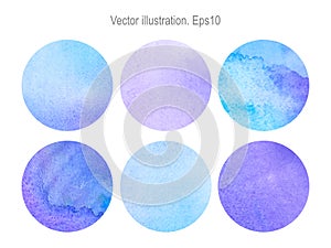 Set of round vector watercolor backgrounds