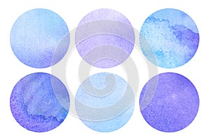 Set of round watercolor backgrounds