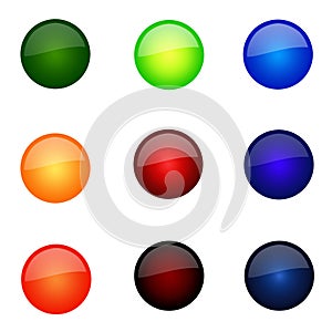 Set Of Round Website Buttons